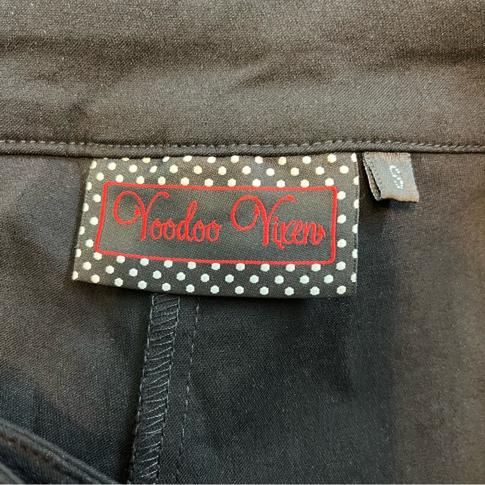 Voodoo Vixen Pin Up Black Shorts Womens Small Rockabilly 50s Style Stylish - Picture 3 of 12